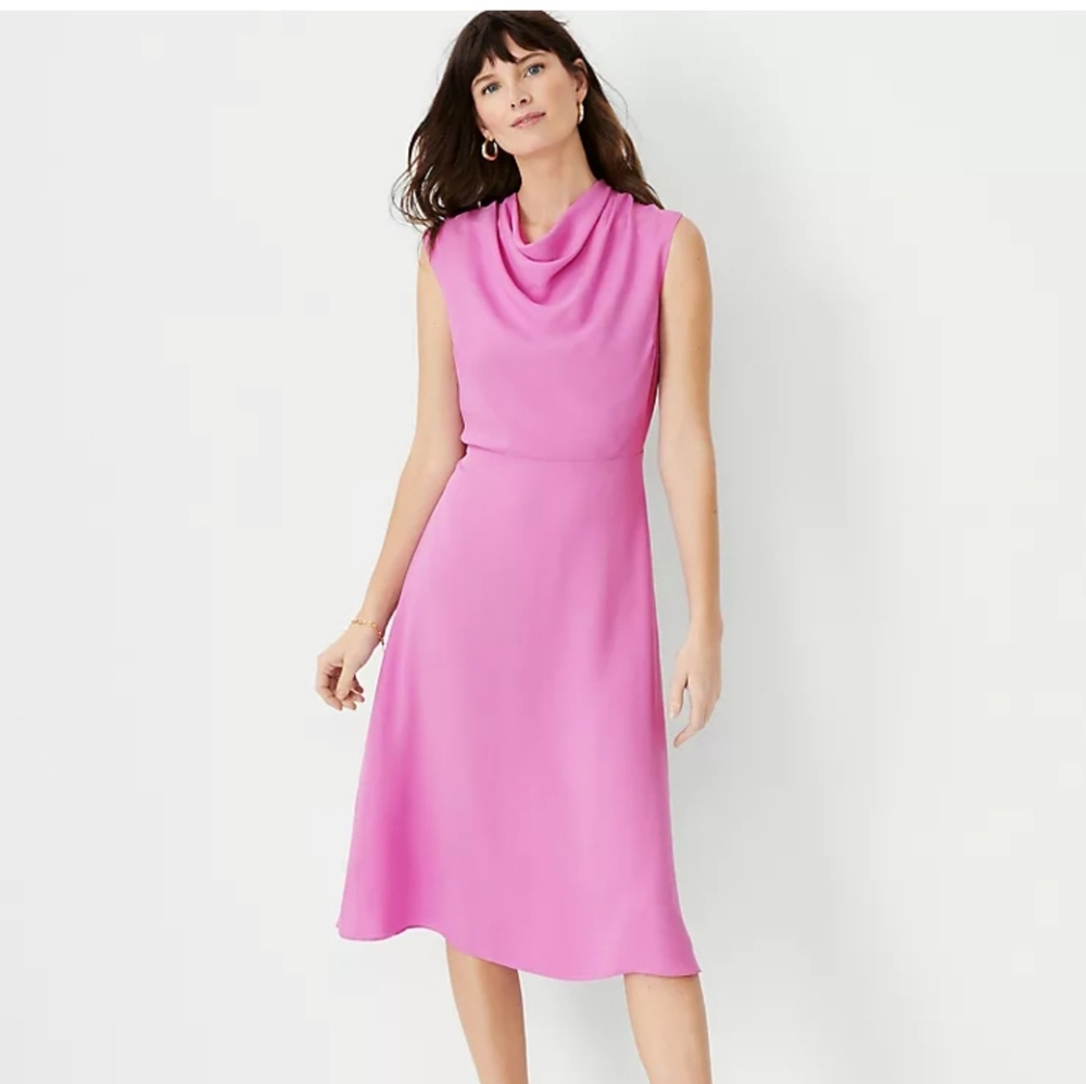 NWT Mock Neck Midi Flare Dress